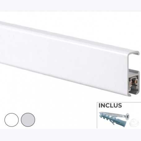 Cimaises Multirail Eclairage -  Rail de 200cm (fixation incl.)
